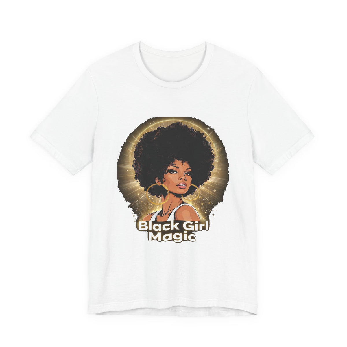 Unisex Jersey Short Sleeve Tee-Black Girl Magic-Afro Queen Graphic Tee-Empowering Black Girl Shirt-Melanin Magic Shirt.