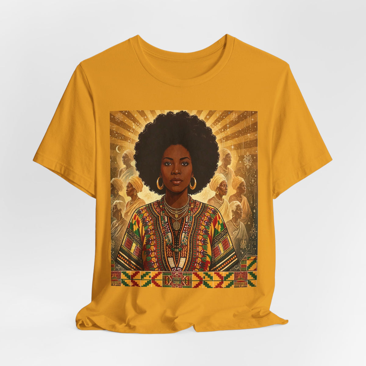 Afro Queen Crowned Heritage T-Shirt-Black History Ancestors Tee
