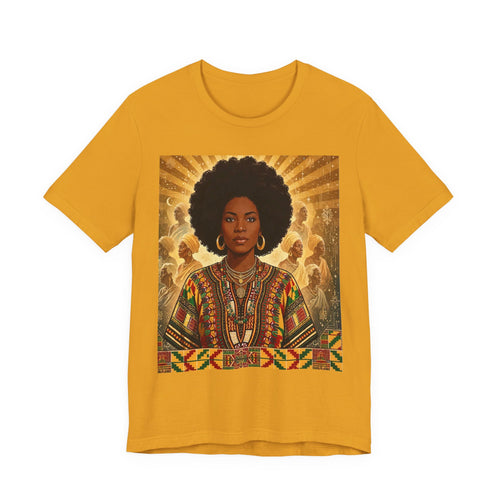 Afro Queen Crowned Heritage T-Shirt-Black History Ancestors Tee