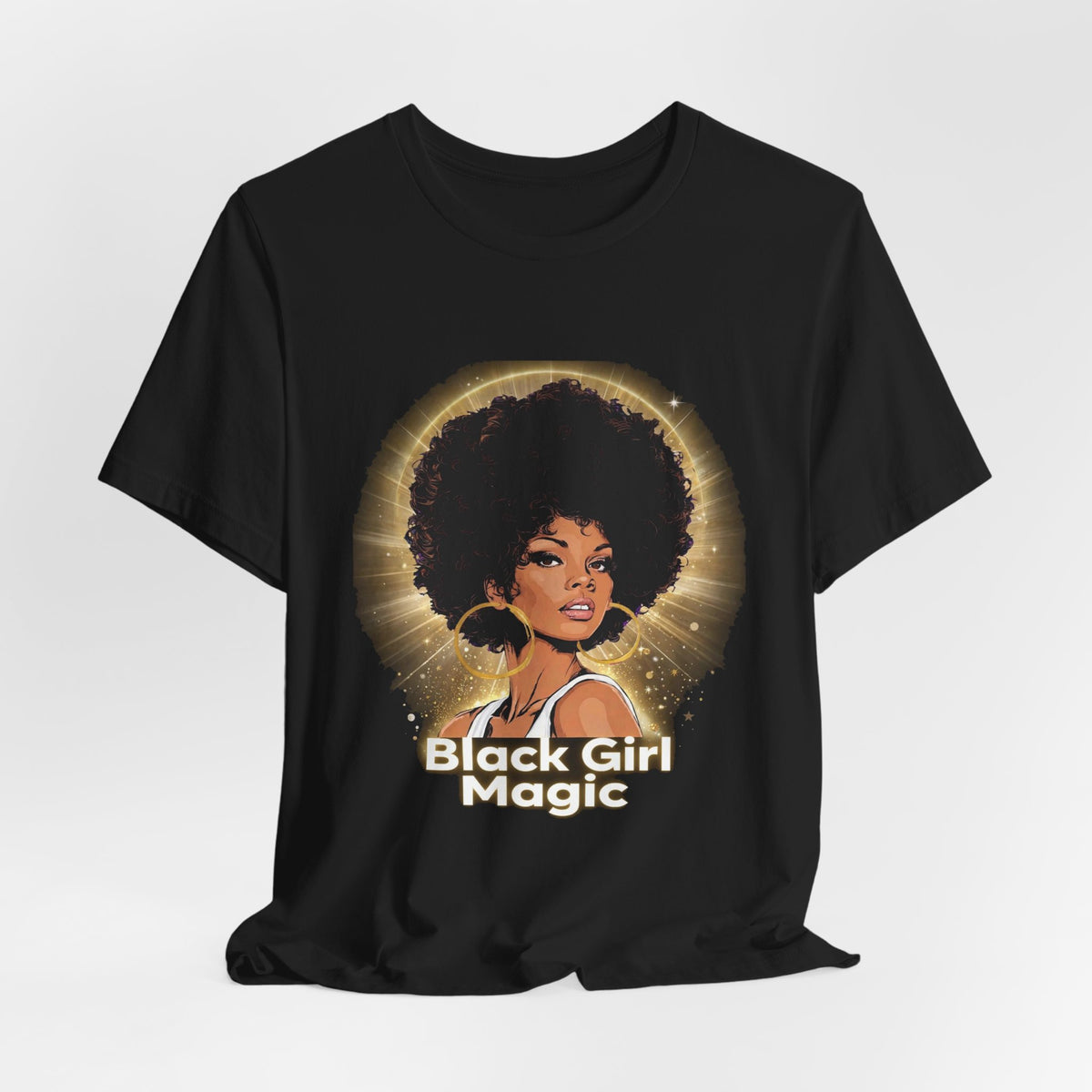 Unisex Jersey Short Sleeve Tee-Black Girl Magic-Afro Queen Graphic Tee-Empowering Black Girl Shirt-Melanin Magic Shirt.