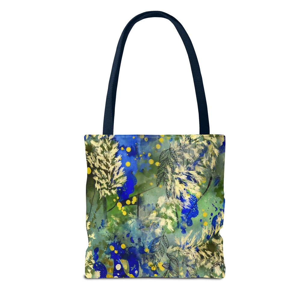 Tote Bag (AOP) Blue Botanical-Watercolor Floral Abstract Art Tote-Original Artwork by South Africa artist Alexis M