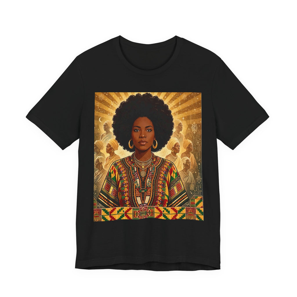 Afro Queen Crowned Heritage T-Shirt-Black History Ancestors Tee