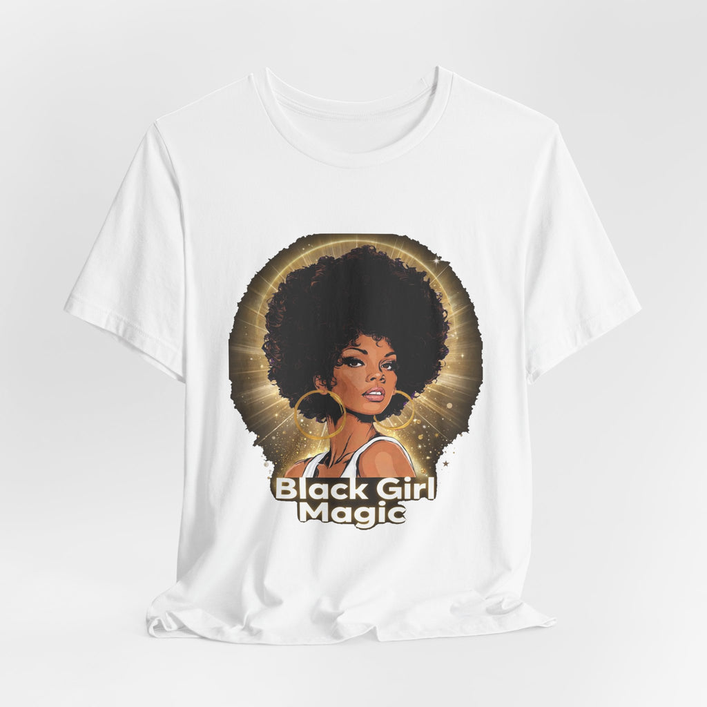 Unisex Jersey Short Sleeve Tee-Black Girl Magic-Afro Queen Graphic Tee-Empowering Black Girl Shirt-Melanin Magic Shirt.