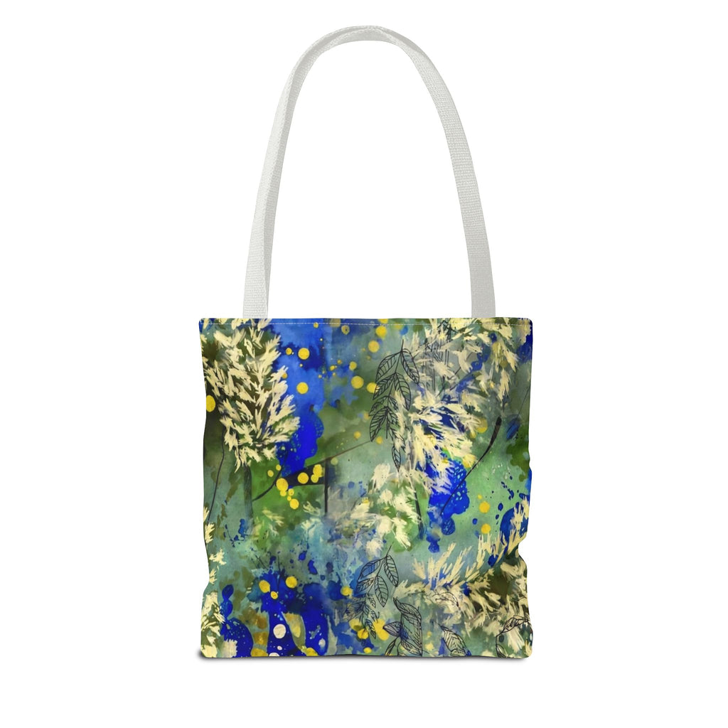 Tote Bag (AOP) Blue Botanical-Watercolor Floral Abstract Art Tote-Original Artwork by South Africa artist Alexis M