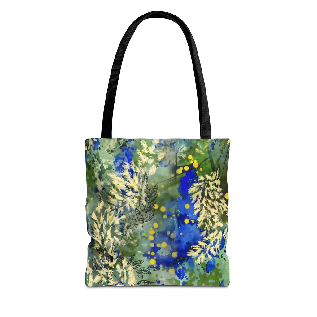 Tote Bag (AOP) Blue Botanical-Watercolor Floral Abstract Art Tote-Original Artwork by South Africa artist Alexis M