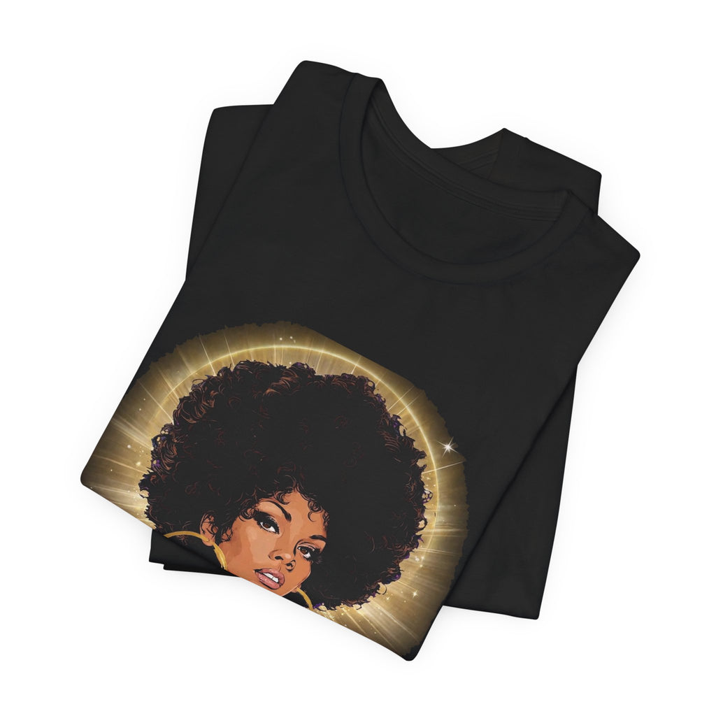 Unisex Jersey Short Sleeve Tee-Black Girl Magic-Afro Queen Graphic Tee-Empowering Black Girl Shirt-Melanin Magic Shirt.