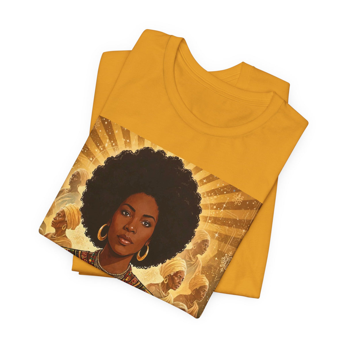 Afro Queen Crowned Heritage T-Shirt-Black History Ancestors Tee