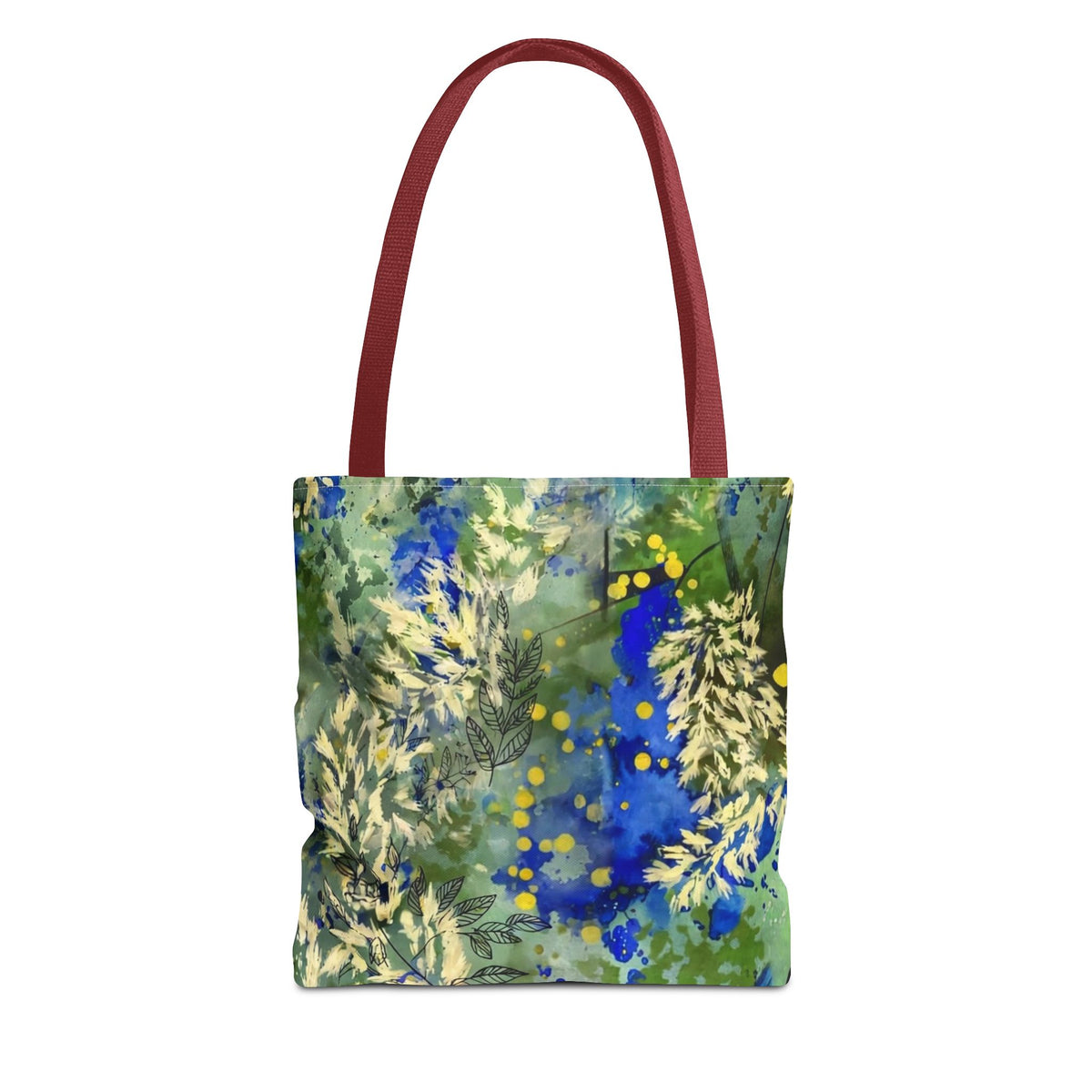 Tote Bag (AOP) Blue Botanical-Watercolor Floral Abstract Art Tote-Original Artwork by South Africa artist Alexis M
